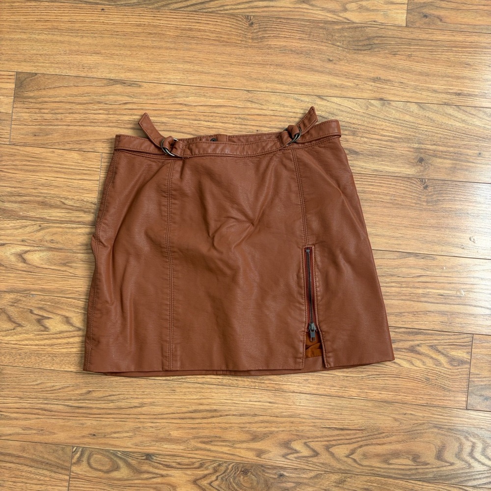Free People Tan Mini Skirt
